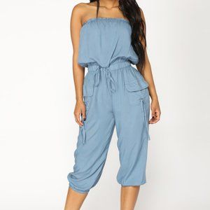 Strapless Cargo Jumpsuit